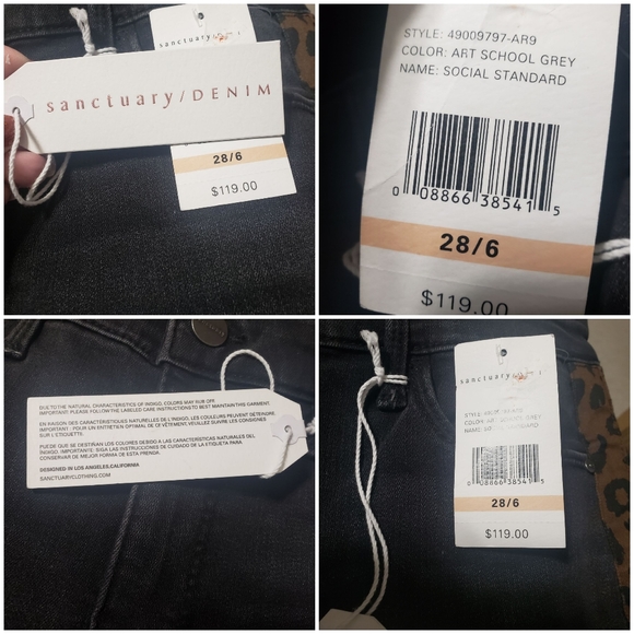 Sanctuary Denim NWT Sz 28 Social Ankle Skinny Jean - Picture 5 of 15